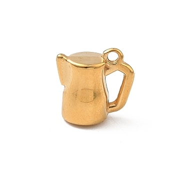 304 Stainless Steel Charms, Coffeepot, Golden, 10.5x11x6.5mm, Hole: 2x4.8mm