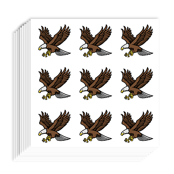 Self-Adhesive Paper Decorative Stickers, for Party, Decorative Presents Sealing, Eagle, 90x90mm, Stickers: 25x25mm, 9pcs/sheet