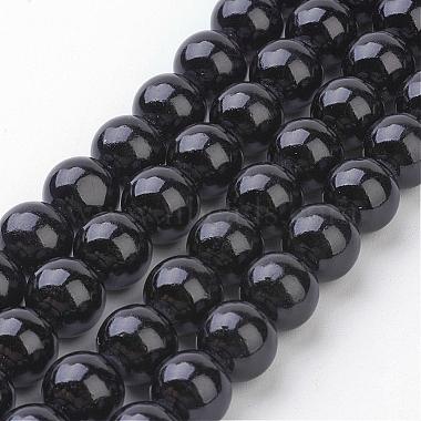 10mm Black Round Mashan Jade Beads