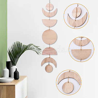 Moon Phase Wooden Pendant Decorations(HJEW-WH0043-26A)-3