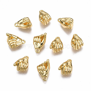 Real 18K Gold Plated Palm Brass Charms