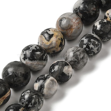 Natural Black Agate Beads Strands(G-M402-D02)-3