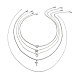 5Pcs 5 Style Heart & Bowknot & Cross Clear Cubic Zirconia Pendant Necklaces Set(NJEW-JN04145)-1