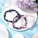 3Pcs 3 Styles Natural Rose Quartz & Amethyst & Lapis Lazuli Chips Stretch Bracelets Sets(BJEW-JB11076-09)-3