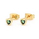 Brass Micro Pave Cubic Zirconia Stud Earrings(EJEW-F405-22A-G03)-2