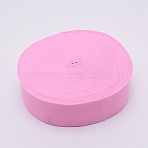 Polyester Flat Elastic Rubber Band, Webbing Garment Sewing Accessories, Pearl Pink, 50mm(EC-WH0020-02G)
