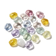 Transparent Glass Beads, Lock, Mixed Color, 14x16x7mm, Hole: 1.2mm(GLAA-D025-08A)