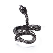 Alloy Cuff Finger Rings, Wide Band Rings, Snake, Gunmetal, US Size 9 3/4(19.5mm)(X-RJEW-T006-33B)
