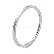 304 Stainless Steel Simple Plain Band Finger Ring for Women Men, Stainless Steel Color, Size 5, Inner Diameter: 15mm, 1mm(RJEW-F152-05P-E)