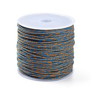 Macrame Cotton Cord, Braided Rope, with Plastic Reel, for Wall Hanging, Crafts, Gift Wrapping, Cadet Blue, 1.2mm, about 49.21 Yards(45m)/Roll(OCOR-B002-01A-28)