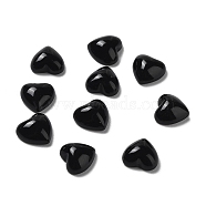 Natural Black Onyx Cabochons, Heart, Dyed & Heated, 7x7x3mm(G-K337-09B)