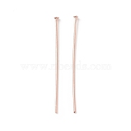 Brass Flat Head Pins, Cadmium Free & Lead Free, Rose Gold, 29.5~30mm, Head: 1.8mm, Pin: 0.6mm, 22 Gauge(KK-WH0058-03C-RG)