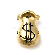 Brass Pendants, Money Bag Charms, Real 18K Gold Plated, 13x9x5mm, Hole: 1.8mm(KK-M295-08G)