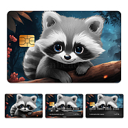 Plastic Waterproof Card Stickers, Self-adhesion Card Skin for Bank Card Decor, Rectangle, Raccoon, 140x190mm(STIC-WH0032-248)