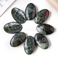 Natural Bloodstone Palm Stones, Flat Round Healing Stone, Massage Tools, 50~60mm(PW-WGE0F83-01)