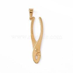 Vacuum Plating 304 Stainless Steel Big Pendants, Pliers Charm, Golden, 59x16.5x4mm, Hole: 12x5.5mm(STAS-H170-28G)