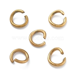 Ion Plating(IP) 304 Stainless Steel Open Jump Rings for Chainmaille Weaves, Real 18K Gold Plated, 7x1.2mm, Inner Diameter: 6mm(STAS-M081-01G-05)