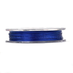 Strong Stretchy Beading Elastic Thread, Flat Elastic Crystal String, Blue, 0.8mm, about 10.93 yards(10m)/roll(EW-N002-11)