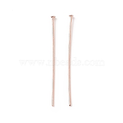 Brass Flat Head Pins, Cadmium Free & Lead Free, Rose Gold, 29.5~30mm, Head: 1.8mm, Pin: 0.6mm, 22 Gauge(KK-WH0058-03C-RG)