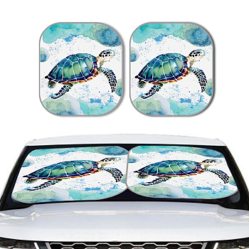 2Pcs Windshield Sun Shade, Car Front Window Sunshade for SUV Truck, Turtle, 724x648mm