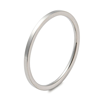 304 Stainless Steel Simple Plain Band Finger Ring for Women Men, Stainless Steel Color, Size 5, Inner Diameter: 15mm, 1mm