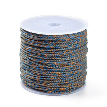 Macrame Cotton Cord, Braided Rope, with Plastic Reel, for Wall Hanging, Crafts, Gift Wrapping, Cadet Blue, 1.2mm, about 49.21 Yards(45m)/Roll