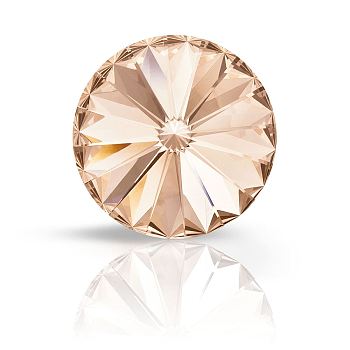 Preciosa&reg MAXIMA Crystal Round Stones, Czech Crystal, Bicone(436 11 177 Rivoli), Dura Foiling, 90300 Light Peach, SS47(10.55~10.9mm), 144pcs/gross