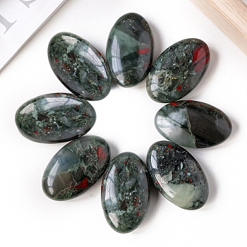 Natural Bloodstone Palm Stones, Flat Round Healing Stone, Massage Tools, 50~60mm