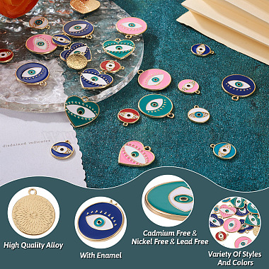 craftdady 44piezas 11 colgantes de esmalte de aleación chapados en estante(FIND-CD0001-37)-5