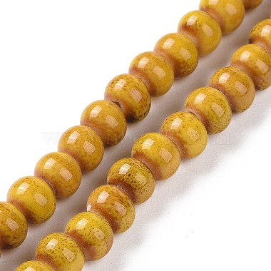 6mm Goldenrod Round Porcelain Beads