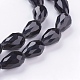 Black Faceted Glass Teardrop Beads Strands(X-GLAA-E010-10x15mm-17)-3