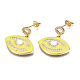 Brass Micro Pave Clear Cubic Zirconia Stud Earrings(EJEW-T014-55G-NF)-2