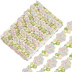 Polyester Ribbon, Floral Pattern, Flat, Garment Accessories, Colorful, 3/4 inch(18x1.5mm)(OCOR-WH0068-45E)