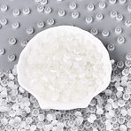 FGB Grade A Drawbench Style Glass Seed Beads, Rondelle, Imitation Cat Eye Beads, Clear, 7.5x4.5mm, Hole: 1.2~1.4mm, about 1250pcs/pound(SEED-Q040-02A-01)