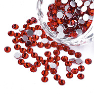Glass Rhinestone Flat Back Cabochons, Back Plated, Faceted, Half Round, Light Siam, SS10, 2.7~2.8x1mm, about 1440pcs/bag(RGLA-S002-10SS-25)