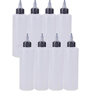 Plastic Glue Bottles, White, 15.6x4.9cm, Capacity: 230ml, 8pcs/set(DIY-BC0009-10)