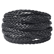 Flat PU Leather Braided Cord, for Craft Making, Black, 5x2mm, about 5.47 Yards(5m)/Bundle(OCOR-WH0086-87B-02)