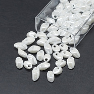 MiYuki Long Magatama Beads, Japanese Seed Beads, (LMA420) White Pearl Ceylon, 7x4mm, Hole: 1mm, about 80pcs/box, net weight: 10g/box(SEED-R038-LMA420)
