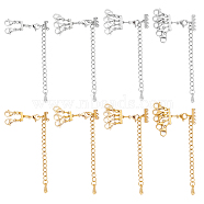 8Pcs 4 Style 304 Stainless Steel Chain Extender, End Chains with Lobster Claw Clasps and Chandelier Component Links, Multi Strand Necklace Layering Clasp, Golden & Stainless Steel Color, 85~91mm, 2Pcs/style(FIND-AB00048)
