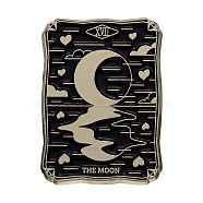 Tarot Card Enamel Pins, Alloy Brooch, Gothic Style Jewelry Gift, Moon, 30x21mm(PW-WG91833-08)