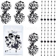 Plastic Bead Garland Strand, Great for Door Curtain and Wedding Decoration DIY Material, Round, Black, 0.2mm(KY-WH0030-39D)