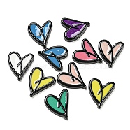 Opaque Resin Cabochons, Heart, Mixed Color, 18x16x3mm(RESI-D003-02)