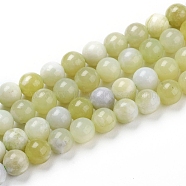 Natural Jade Beads Strands, Round, 6mm, Hole: 1mm, about 62pcs/strand, 15.55 inch(39.5 cm)(G-G844-01-6mm)