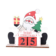 Wooden Doll Display Decoration, Christmas Ornaments, for Party Gift Home Decoration, Santa Claus, 52x150x135mm(XMAS-PW0001-085A)