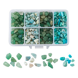 Natural Green Aventurine & Amazonite Beads, Chips, 5~8x5~8mm, Hole: 1mm, 180g/box(G-TA0001-20)