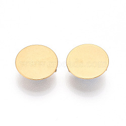 PVD Vacuum Plating 304 Stainless Steel Brooch Cabochon Settings, Flat Round, Real 18K Gold Plated, 15mm(STAS-E547-08J-G)