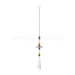 Crystal Glass Sun Catcher Pendant, Rainbow Maker, DIY Garden & Home Decoration, Cone, 330mm(PW-WG76066-04)