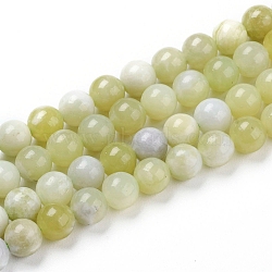 Natural Green Jade Beads Strands, Round, 6mm, Hole: 1mm, about 62pcs/strand, 15.55 inch(39.5 cm)(G-G844-01-6mm)