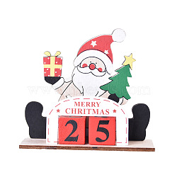Wooden Doll Display Decoration, Christmas Ornaments, for Party Gift Home Decoration, Santa Claus, 52x150x135mm(XMAS-PW0001-085A)
