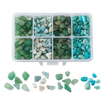 Natural Green Aventurine & Amazonite Beads, Chips, 5~8x5~8mm, Hole: 1mm, 180g/box